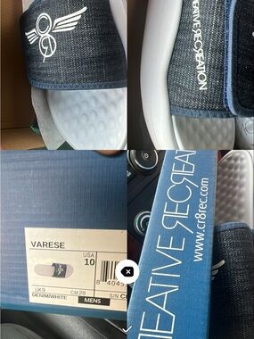 Creative Recreation Denim/White Varese Slide Sandals